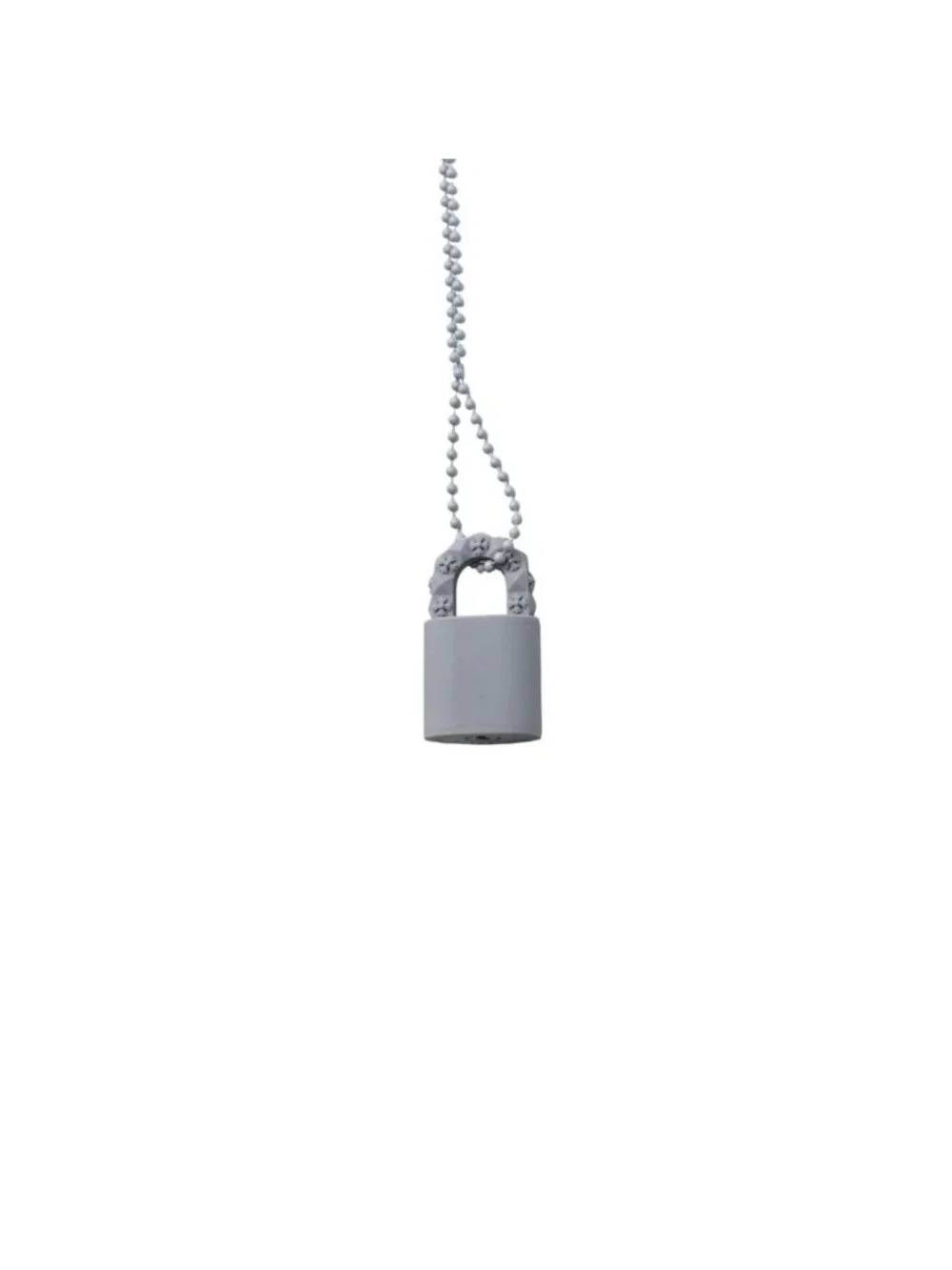 Chrome Hearts Padlock Flerknee Silicone Rubber Necklace Gray Ball Chain